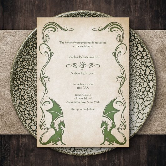 Dragon Medieval Fantasy Wedding Kaart