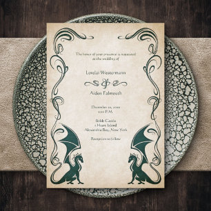 Dragon Medieval Fantasy Wedding Kaart