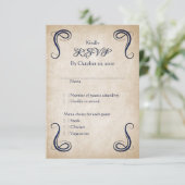 Dragon Medieval Fantasy Wedding RSVP Kaartje (Staand voorkant)
