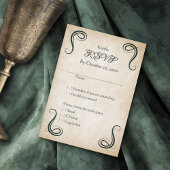 Dragon Medieval Fantasy Wedding RSVP Kaartje