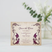 Dragon Medieval Fantasy Wedding Save The Date (Staand voorkant)
