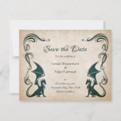 Dragon Medieval Fantasy Wedding Save The Date (Voorkant)