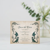 Dragon Medieval Fantasy Wedding Save The Date (Staand voorkant)