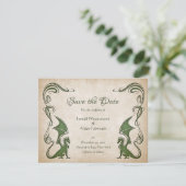 Dragon Medieval Fantasy Wedding Save The Date (Staand voorkant)