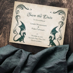 Dragon Medieval Fantasy Wedding Save The Date