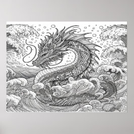 Dragon Medium-sized Kleurend Poster 5