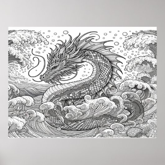Dragon Medium-sized Kleurend Poster 5 (Voorkant)