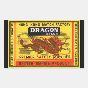 Dragon Merk  Safety Match Label