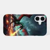 Dragon met Fire Design iPhone 16 Hoesje (Achterkant horizontaal)