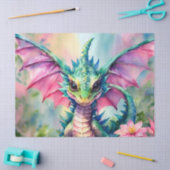 Dragon met roze vleugels Waterverf Tissuepapier (Craft)