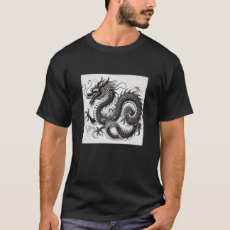 Dragón Místico en Blanco y Negro T-shirt