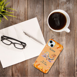 Dragon Monogram Chinees Zodiac Sinaasappel Trendy  iPhone 15 Mini Hoesje