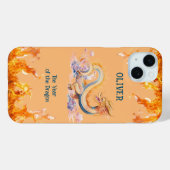 Dragon Monogram Chinees Zodiac Sinaasappel Trendy Case-Mate iPhone Case (Achterkant (horizontaal))