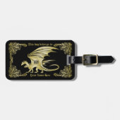 Dragon Monogram Gold Lijst Traditioneel Hoesje boe Bagagelabel (Voorkant horizontaal)