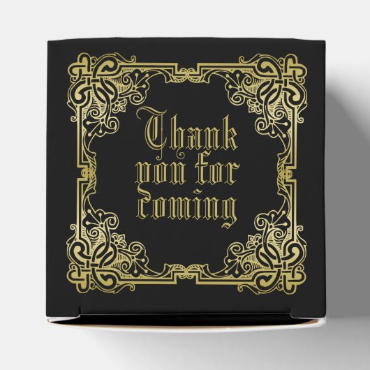 Dragon Monogram Gold Lijst Traditioneel Hoesje boe Bedankdoosjes (Bovenkant)