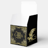 Dragon Monogram Gold Lijst Traditioneel Hoesje boe Bedankdoosjes (Geopend)