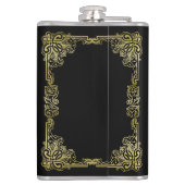 Dragon Monogram Gold Lijst Traditioneel Hoesje boe Heupfles (Achterkant)