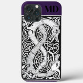 Dragon Monogram Keltische knoop Case-Mate iPhone Case (Achterkant)