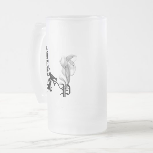 Dragon Monogram P Matglas Bierpul (Voorkant links)