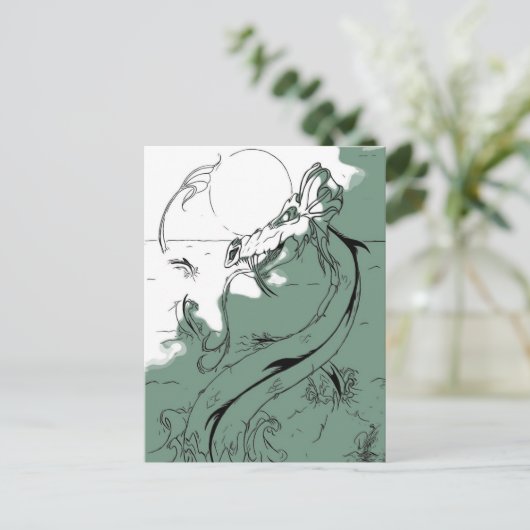 Dragon Moon Briefkaart (Staand voorkant)