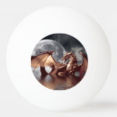 Dragon & Moon fantasie-illustratie Pingpongbal (Achterkant)