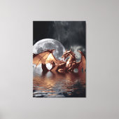 Dragon & Moon Fantasy Art Print (Voorkant)