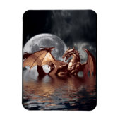 Dragon & Moon Fantasy kunstmagneet Magneet (Verticaal)