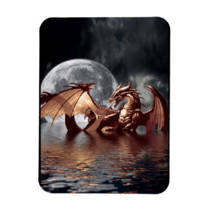 Dragon & Moon Fantasy kunstmagneet Magneet