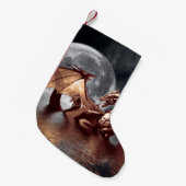 Dragon & Moon Fantasy kunstwerk Kleine Kerstsok (Voorkant (Hangend))