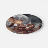 Dragon & Moon Fantasy kunstwerk Papieren Bordje (Gekanteld)