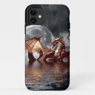 Dragon & Moon Fantasy Mythische iPhone Case