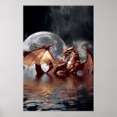 Dragon & Moon Fantasy Poster (Voorkant)