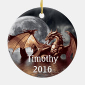 Dragon Moon Fantasy Tree Ornament (Achterkant)