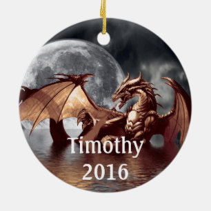Dragon Moon Fantasy Tree Ornament