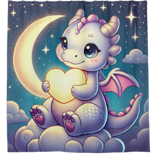 Dragon Moon Heart Douchegordijn (Voorkant)