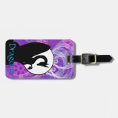 Dragon Moon I (Paarse bloemen) Bagagelabel (Voorkant horizontaal)