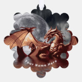 Dragon Moon Ornament Kaart (Achterkant)
