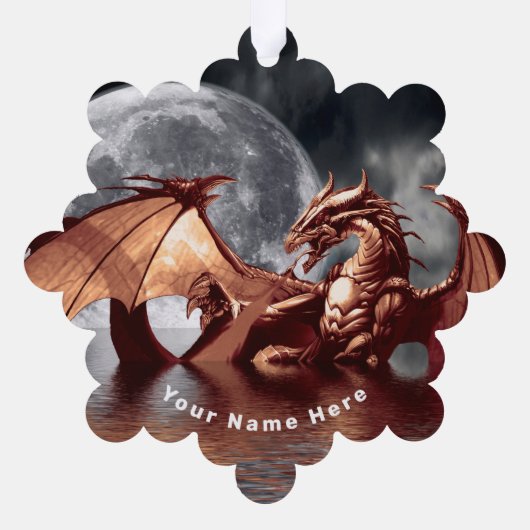 Dragon Moon Ornament Kaart (Achterkant)