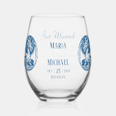 Dragon Motief & bewerkbare bruiloft Drinkware Set Wijnglas Zonder Voet (Voorkant)