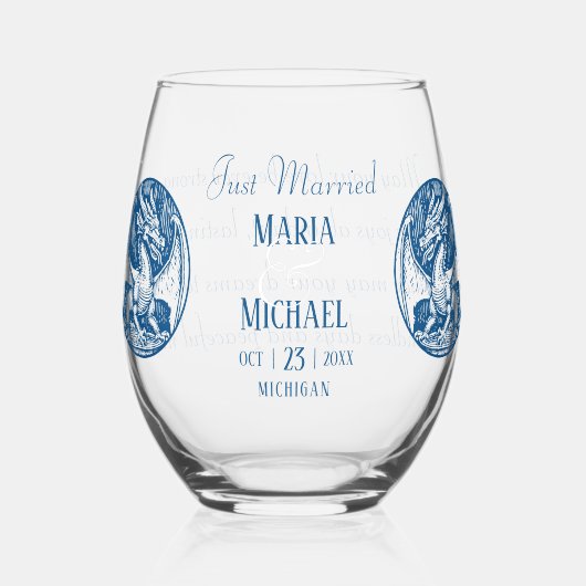 Dragon Motief & bewerkbare bruiloft Drinkware Set Wijnglas Zonder Voet (Voorkant)