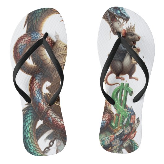 Dragon & Mouse Power Flip-Flops – Fantasy Meets Fo Teenslippers (Voetbed)