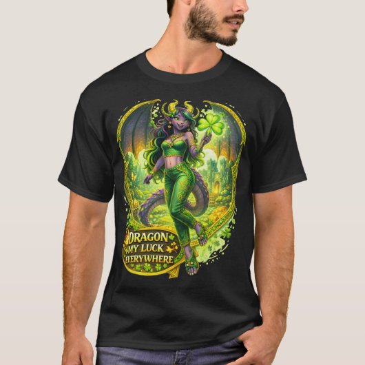 Dragon My Luck Everywhere T-shirt (Voorkant)