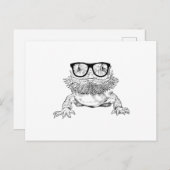 Dragon Nerdy Glasses Animal Aankondigingskaart (Voorkant / Achterkant)