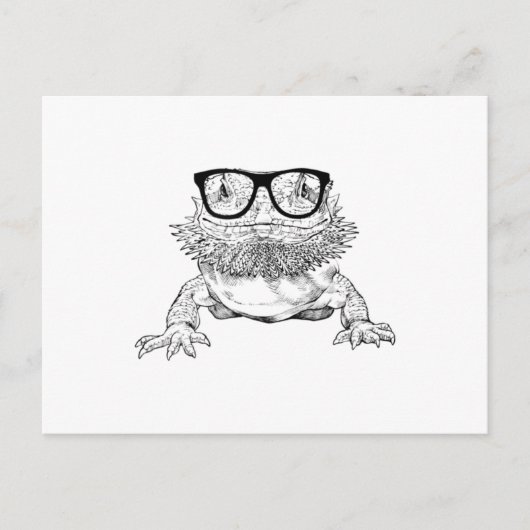 Dragon Nerdy Glasses Animal Aankondigingskaart (Voorkant)