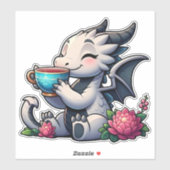 Dragon nippen koffie thee sticker (Vel)