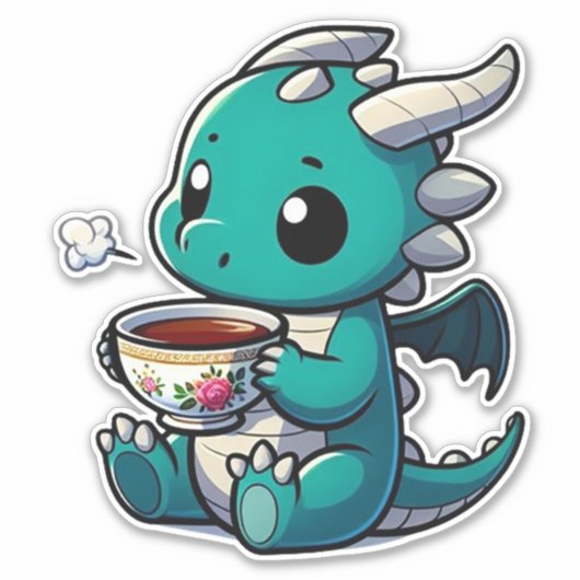 Dragon nippen thee sticker (Voorkant)