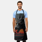 Dragon Noir: exclusieve retro kunst Schort (Gedragen)