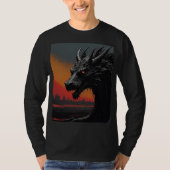 Dragon Noir: exclusieve retro kunst T-shirt (Voorkant)