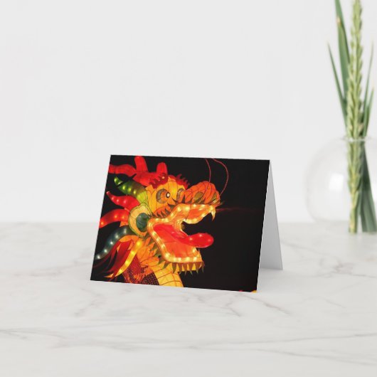 Dragon Notecard van het Chinese Lantern-festival Bedankkaart (Voorkant)