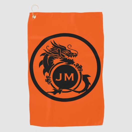 Dragon Novelty Golfer Initial Gift Golfhanddoek (Voorkant)